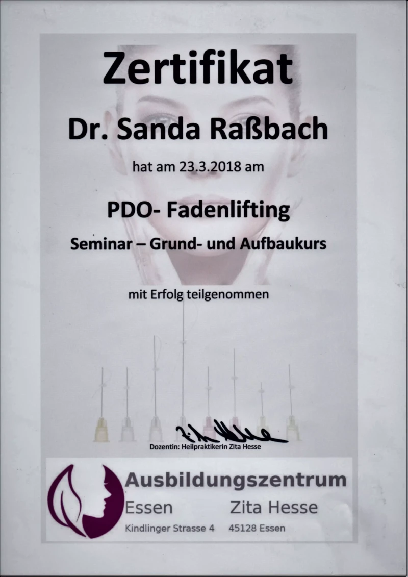 25.Fadenlifting PDO Grund und Aufbau Kurs-23.08.2018