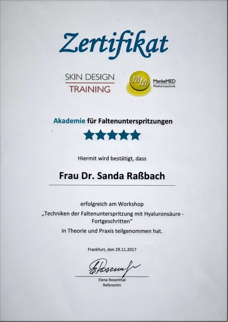 6. Hyaluron Technik Faltenunterspritzung 29.11.2017