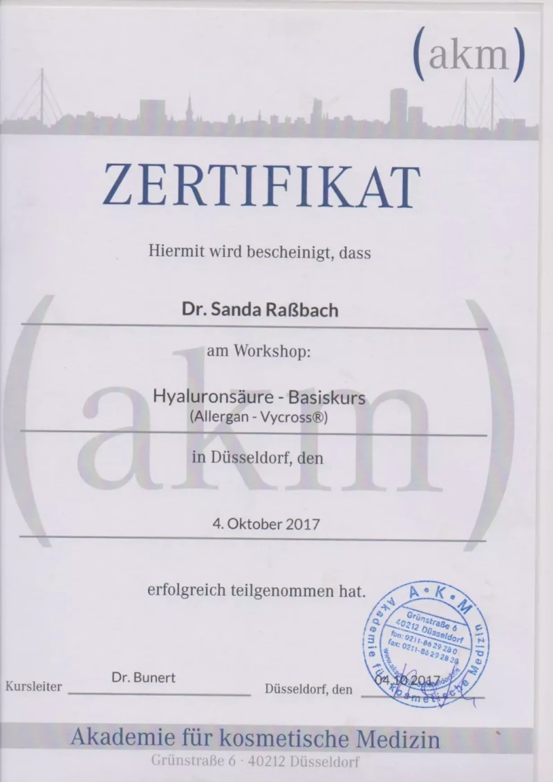 8. Hyaluron basiskurs 04.11.2017